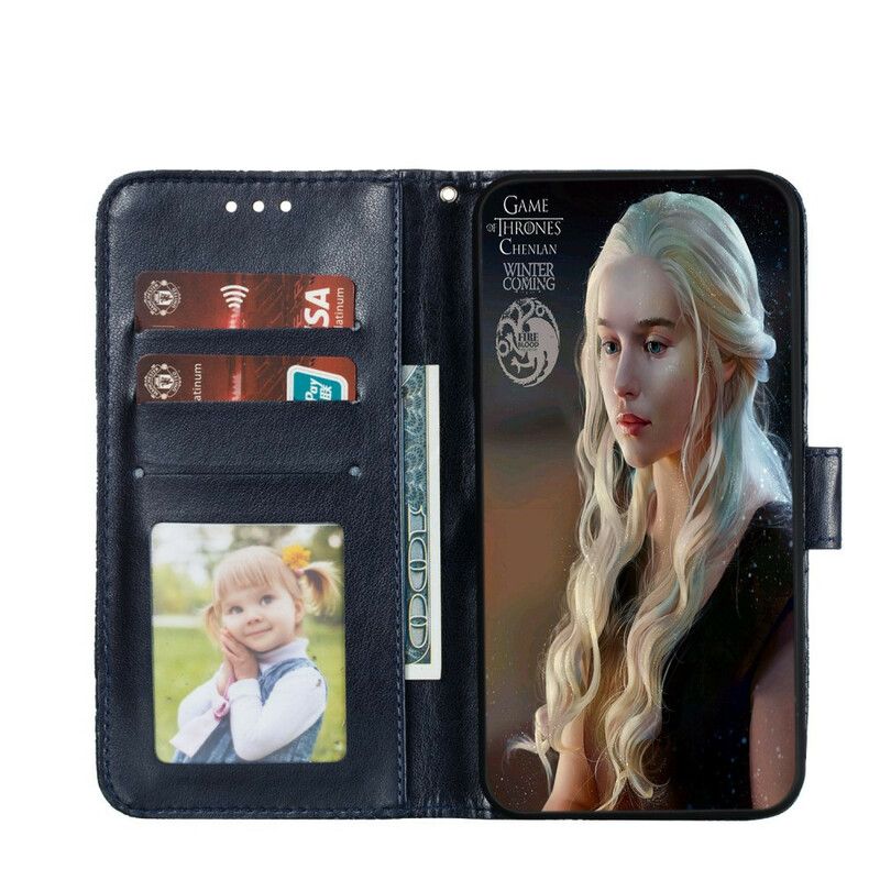 Kožené Puzdro Samsung Galaxy A21s Popruh Tribal Kvety