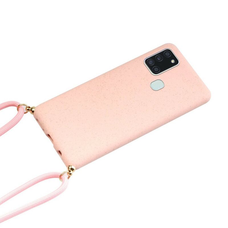 Kryt Samsung Galaxy A21s Silikón S Farebnou Šnúrkou