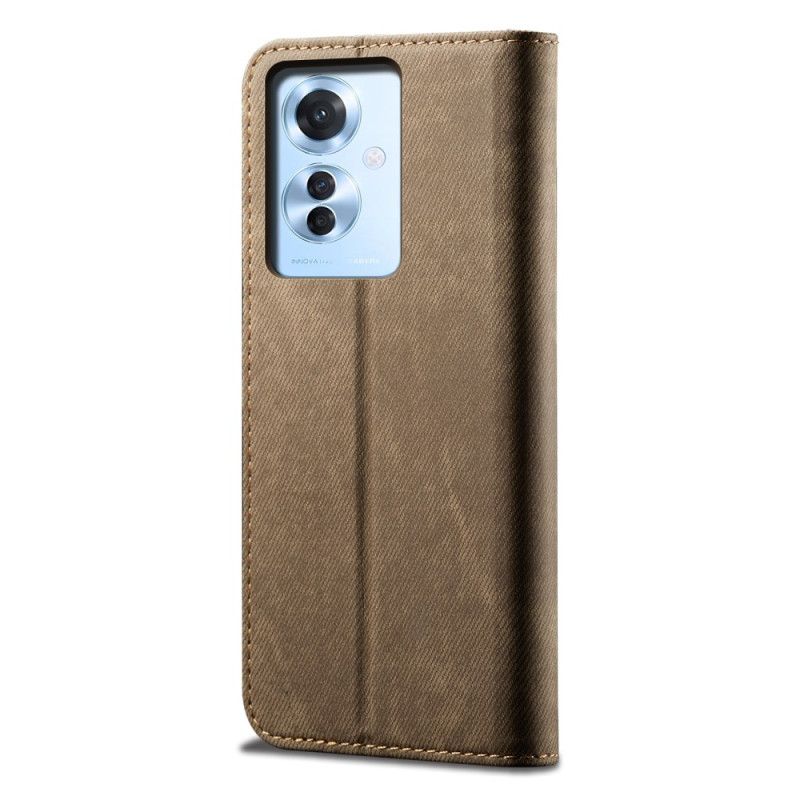 Kožené Puzdro Oppo Reno 11f 5g Džínsová Tkanina