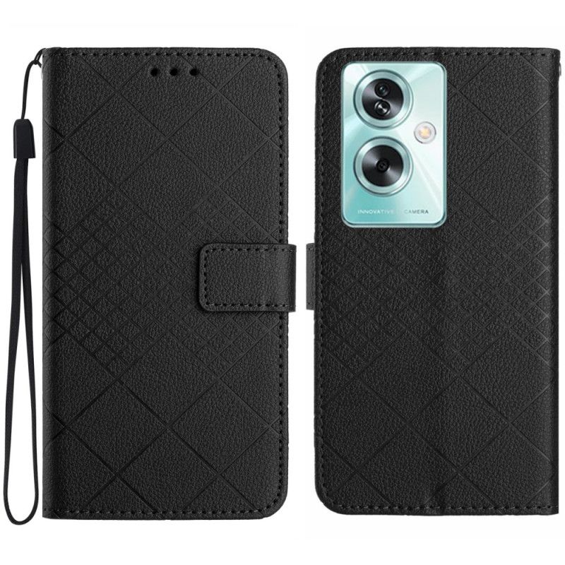 Kožené Puzdro Oppo Reno 11f 5g Vzor Diamantového Remienka