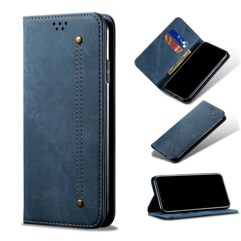 Flipové Puzdro Xiaomi Mi 10 Lite Kožené Puzdro Džínsová Tkanina