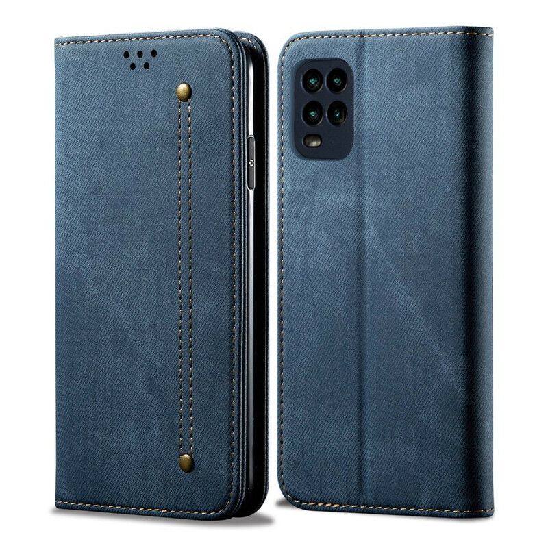 Flipové Puzdro Xiaomi Mi 10 Lite Kožené Puzdro Džínsová Tkanina