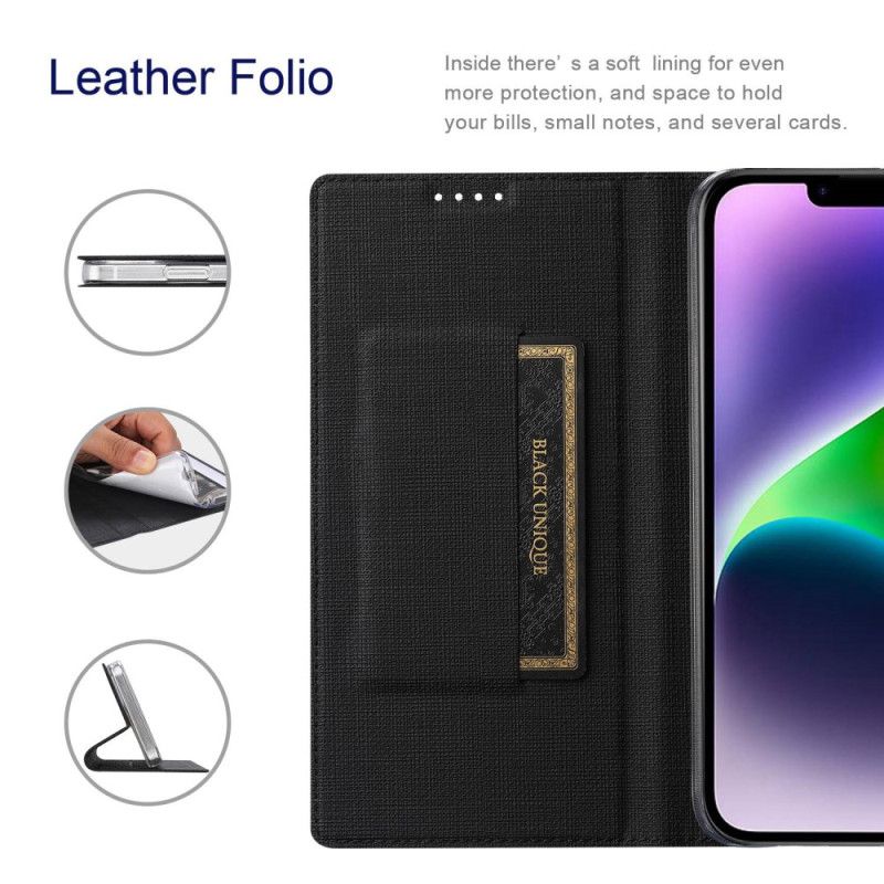 Flipové Puzdro iPhone 14 Plus Kožené Puzdro Textúrovaný Vili Dmx