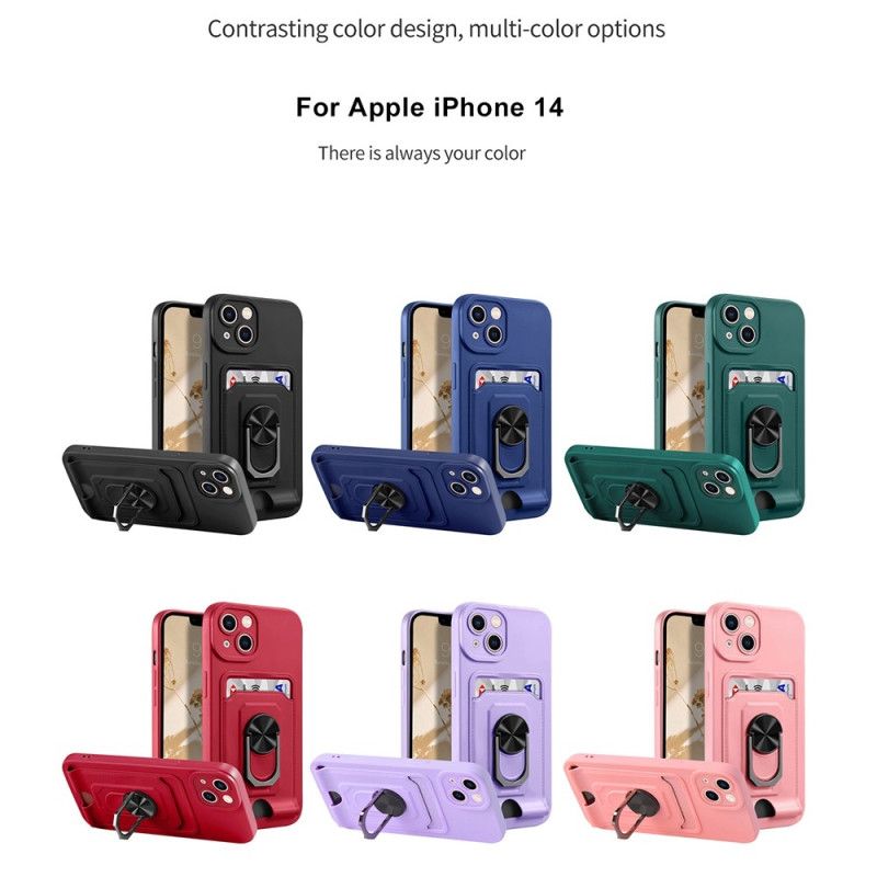 Kryt iPhone 14 Plus Sťahovacia Šnúrka S Držiakom Karty A Podporným Krúžkom