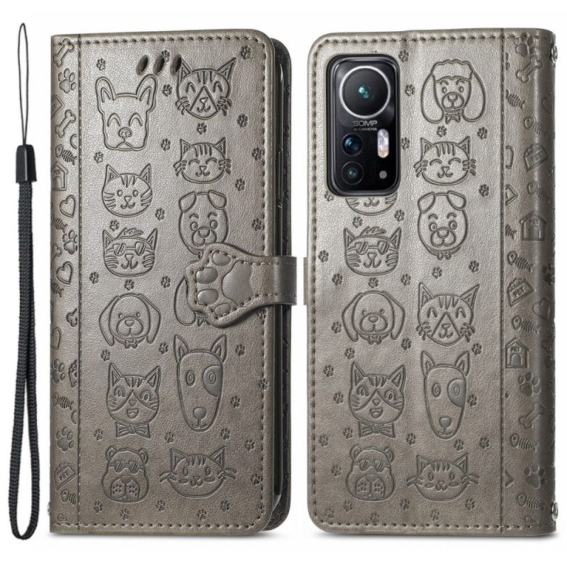 Kožené Puzdro Xiaomi 12 / 12X Animované Zvieratá