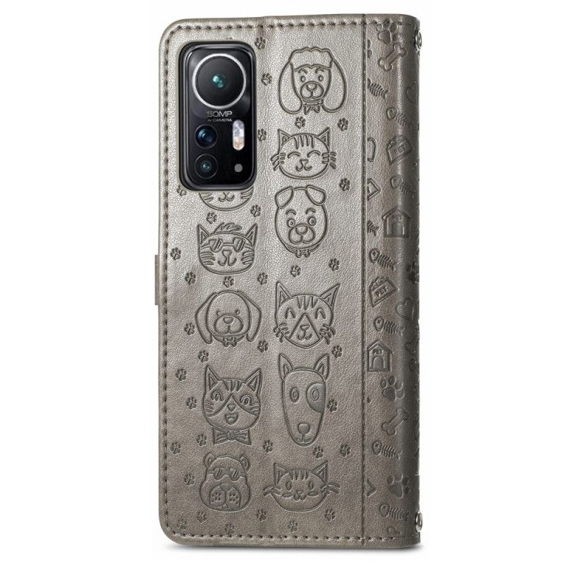 Kožené Puzdro Xiaomi 12 / 12X Animované Zvieratá