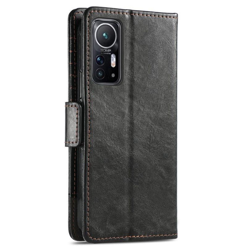 Kožené Puzdro Xiaomi 12 / 12X Dvojfarebná Dvojitá Spona
