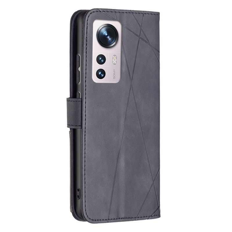 Kožené Puzdro Xiaomi 12 / 12X Farebné Trojuholníky Binfen