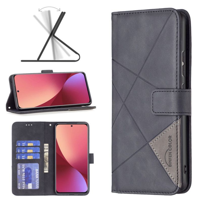 Kožené Puzdro Xiaomi 12 / 12X Farebné Trojuholníky Binfen