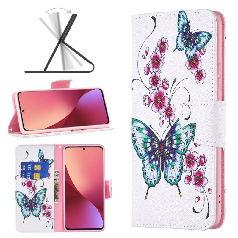 Kožené Puzdro Xiaomi 12 / 12X Motýle