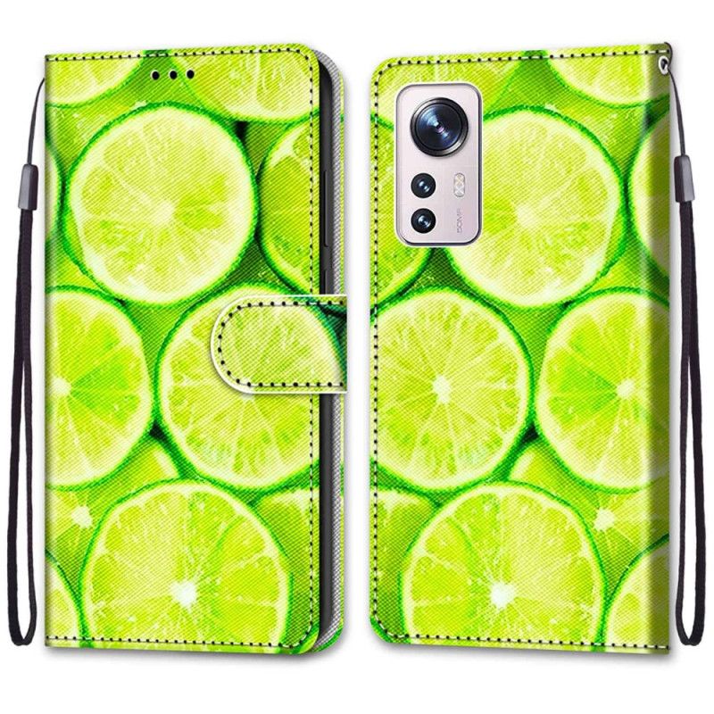 Kožené Puzdro Xiaomi 12 / 12X Strip Limes