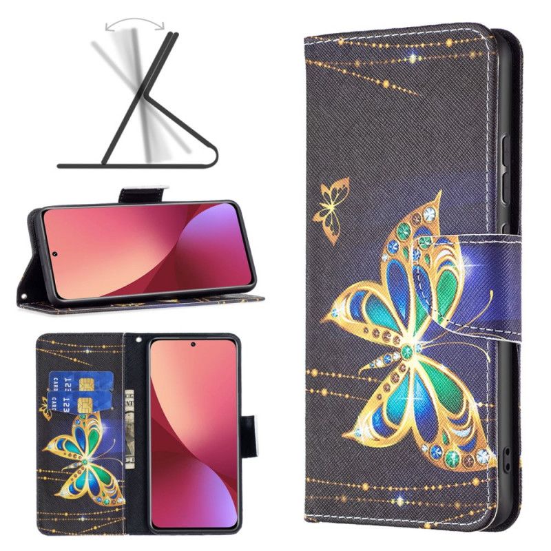 Kožené Puzdro Xiaomi 12 / 12X Vzácne Motýle