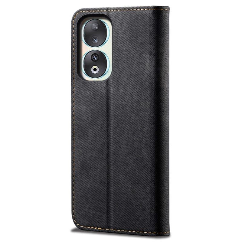 Flipové Puzdro Honor 90 Pro Kožené Puzdro Džínsová Tkanina