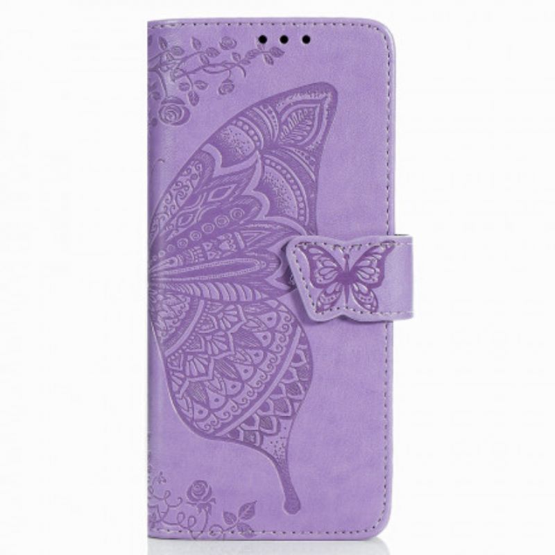 Flipové Puzdro Samsung Galaxy Z Fold 3 5G Dizajn Motýľa So Šnúrkou