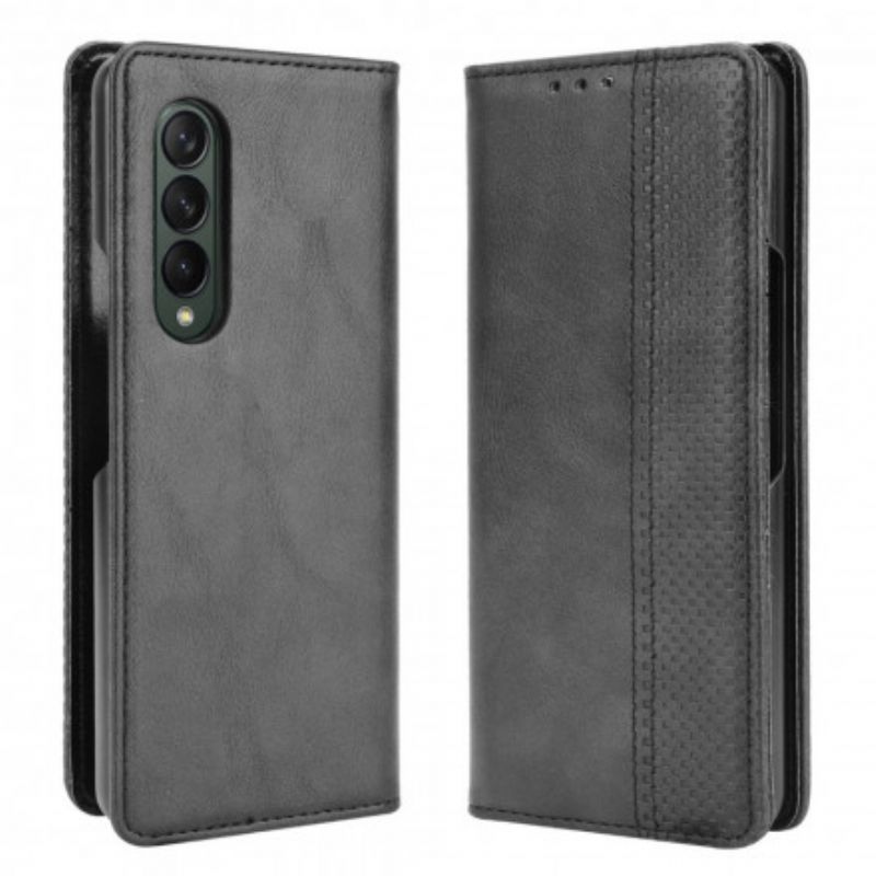 Flipové Puzdro Samsung Galaxy Z Fold 3 5G Kožené Puzdro Efekt Štylizovanej Kože