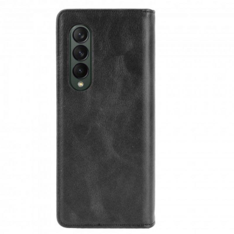 Flipové Puzdro Samsung Galaxy Z Fold 3 5G Kožené Puzdro Efekt Štylizovanej Kože