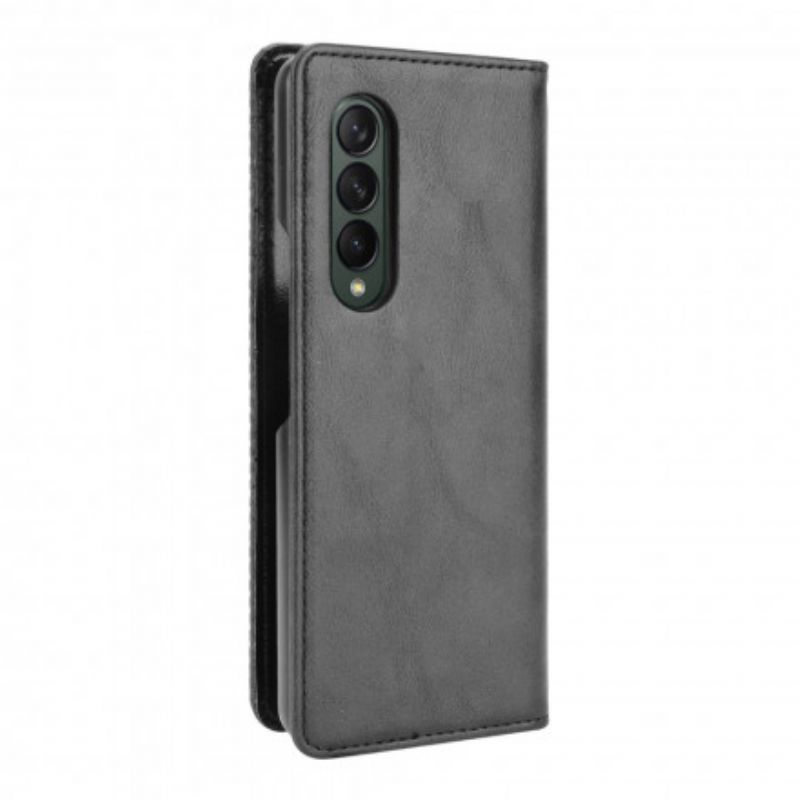 Flipové Puzdro Samsung Galaxy Z Fold 3 5G Kožené Puzdro Efekt Štylizovanej Kože