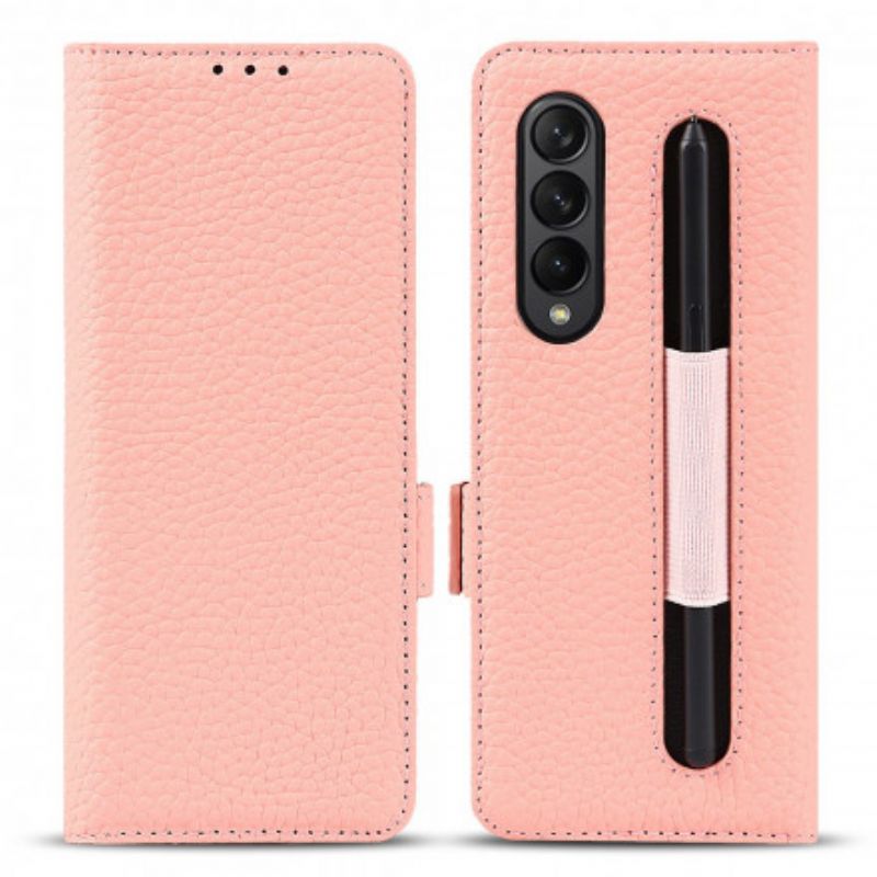 Kožené Puzdro Samsung Galaxy Z Fold 3 5G Originálna Koža Litchi