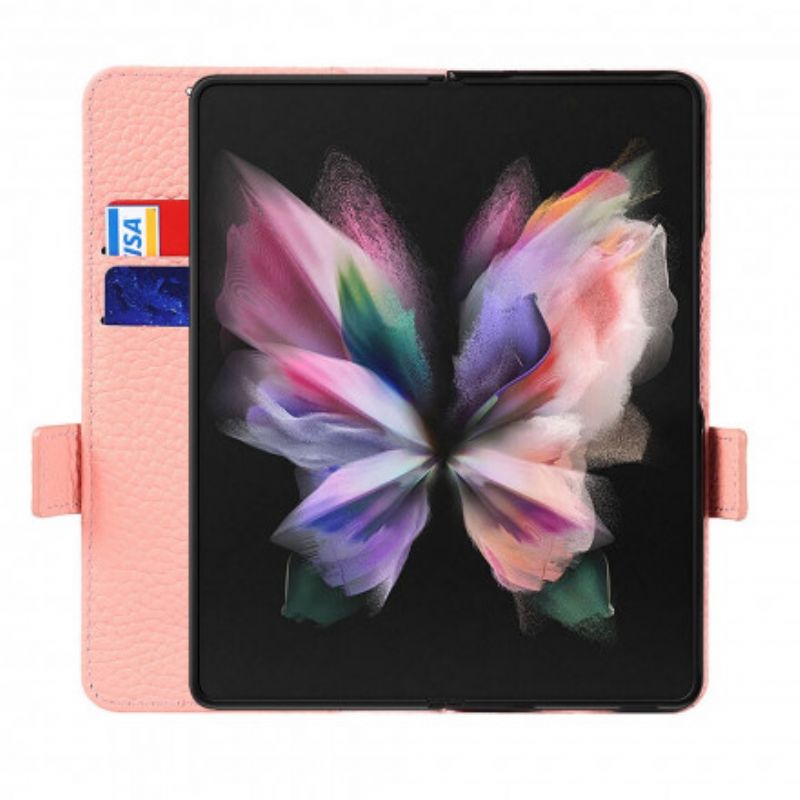 Kožené Puzdro Samsung Galaxy Z Fold 3 5G Originálna Koža Litchi
