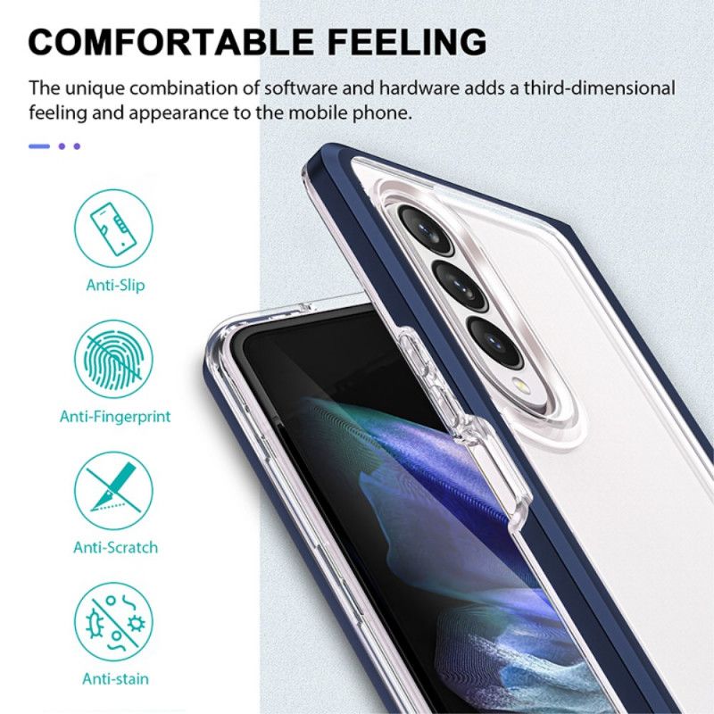 Kryt Samsung Galaxy Z Fold 3 5G Priehľadné Hybridné Farebné Okraje