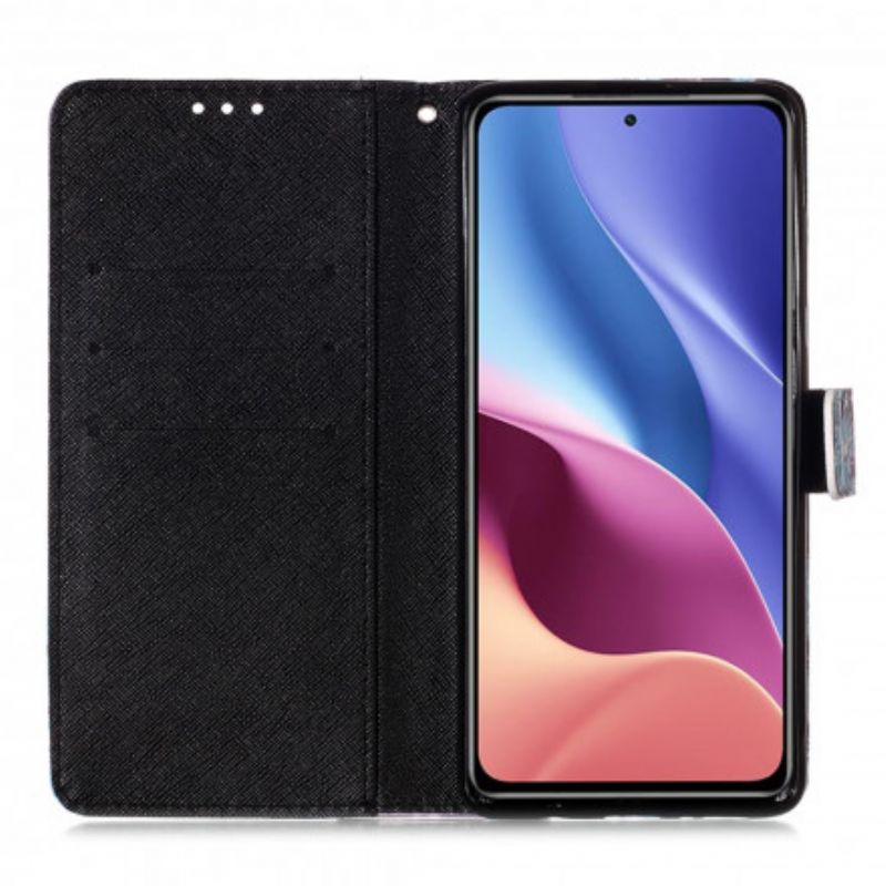 Kožené Puzdro Xiaomi Mi 11i 5G Kvetinová Lebka