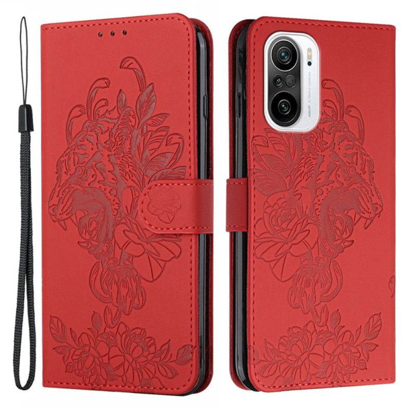 Peňaženkový Kryt Xiaomi Mi 11i 5G Strappy Barokový Tiger