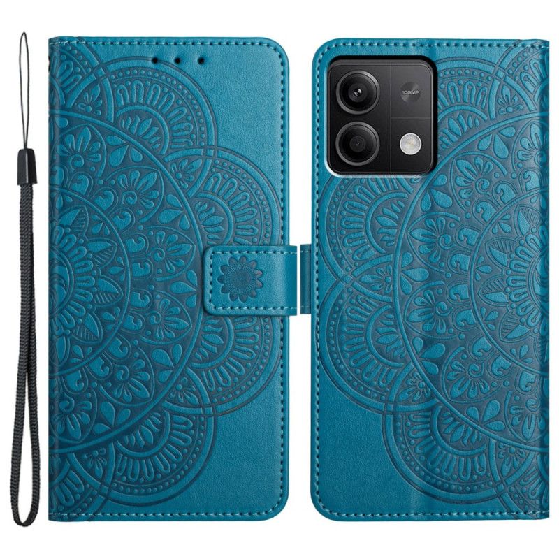 Kožené Puzdro Xiaomi Redmi Note 13 4g Kryt Na Mobil Tlač Mandaly S Remienkom