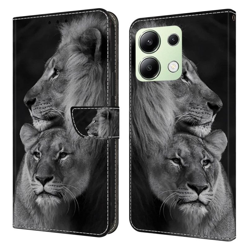 Kožené Puzdro Xiaomi Redmi Note 13 4g Pár Levov