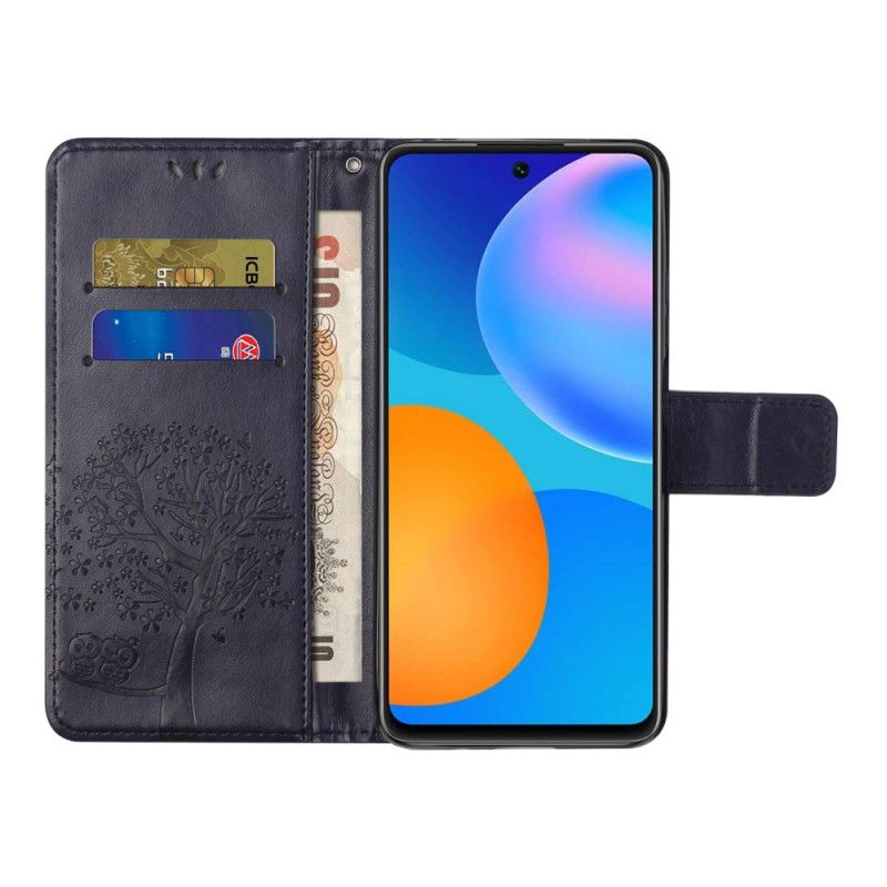 Kožené Puzdro Xiaomi Redmi Note 13 4g Strom A Sovy S Popruhom