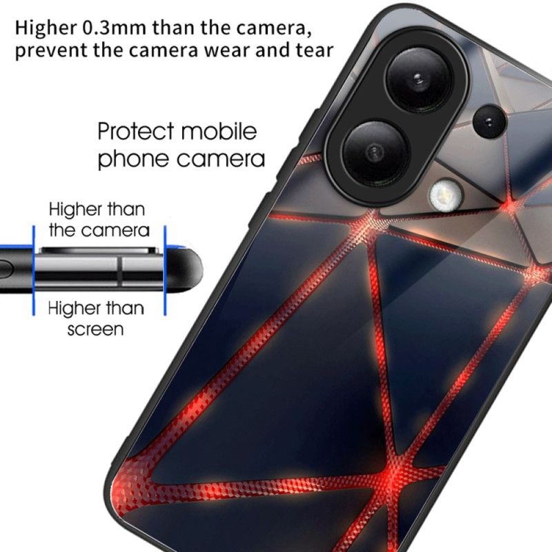 Kryt Xiaomi Redmi Note 13 4g Kryt Na Mobil Tvrdené Sklo Červené Trojuholníky