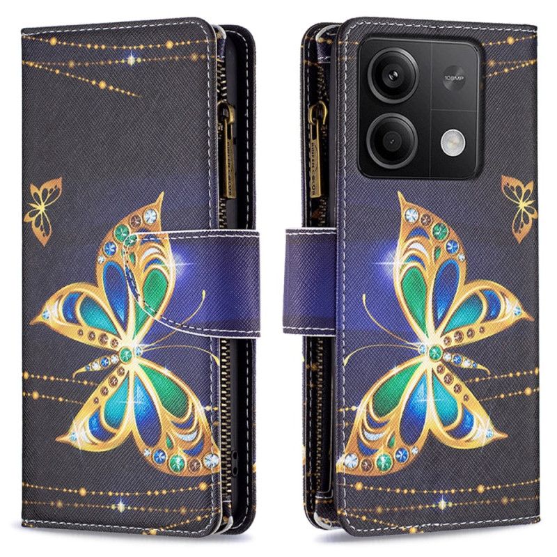 Puzdro Na Xiaomi Redmi Note 13 4g Peňaženka Štrasových Motýľov