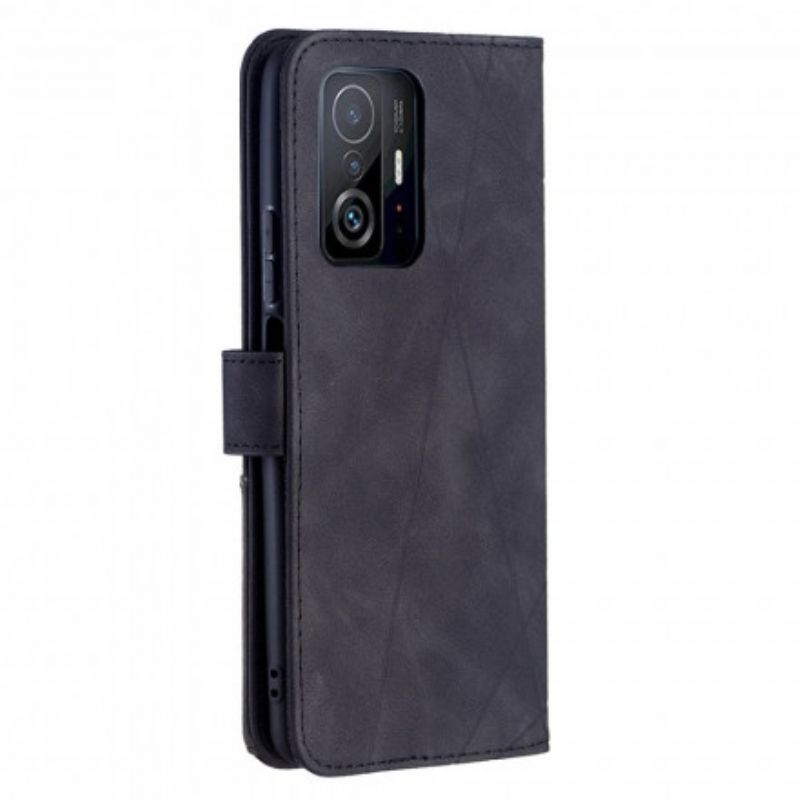 Kožené Puzdro Xiaomi 11T / 11T Pro Farebné Trojuholníky Binfen