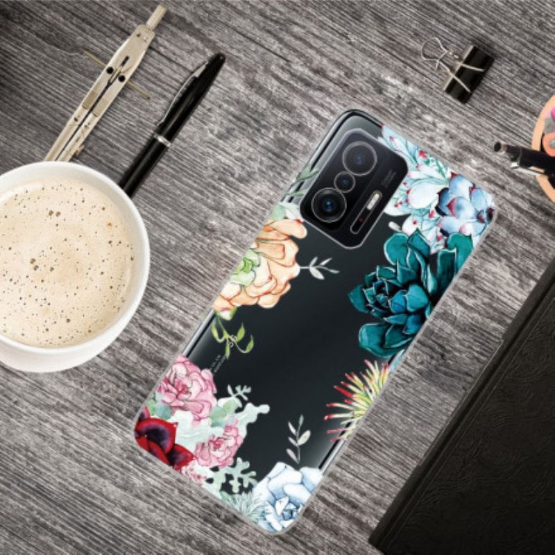 Kryt Xiaomi 11T / 11T Pro Bezšvové Akvarelové Kvety