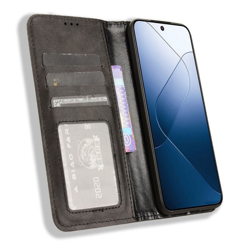Kožené Puzdro Xiaomi 14 Retro Štýl