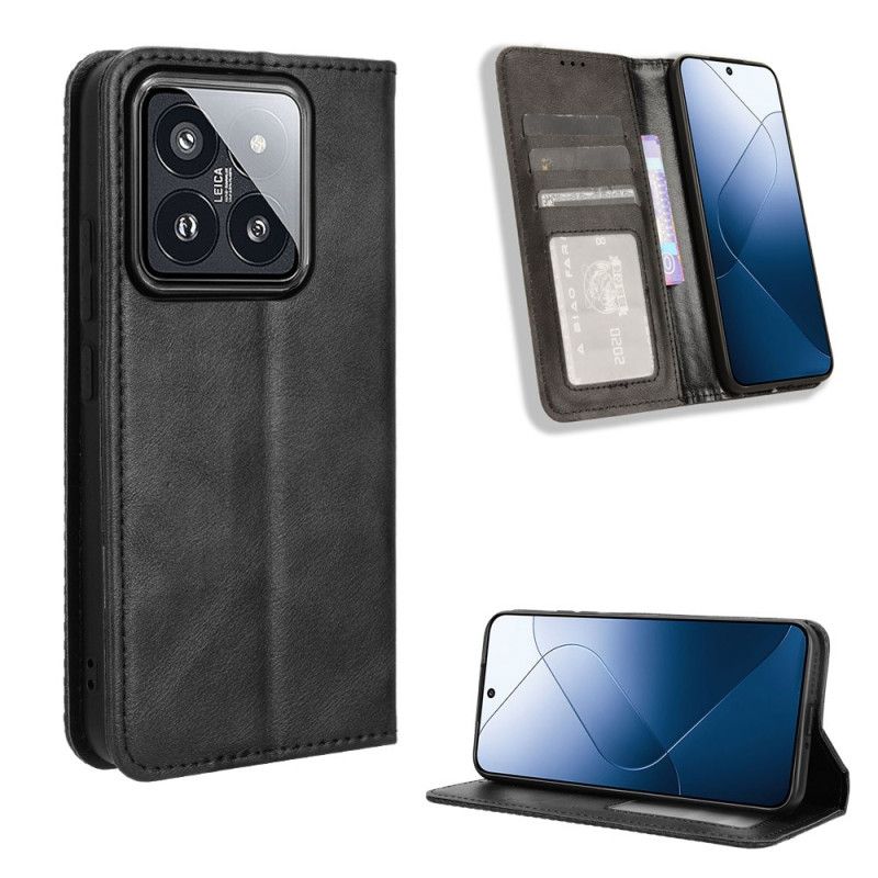 Kožené Puzdro Xiaomi 14 Retro Štýl