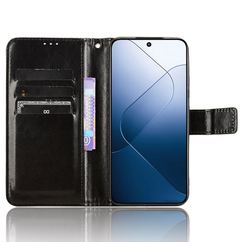 Puzdro Xiaomi 14 Krikľavá Umelá Koža S Remienkom