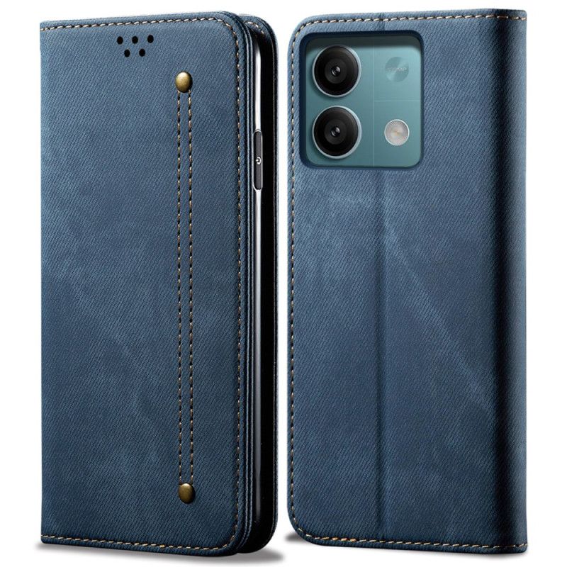 Kožené Puzdro Xiaomi Redmi Note 13 Pro 5g Džínsová Tkanina