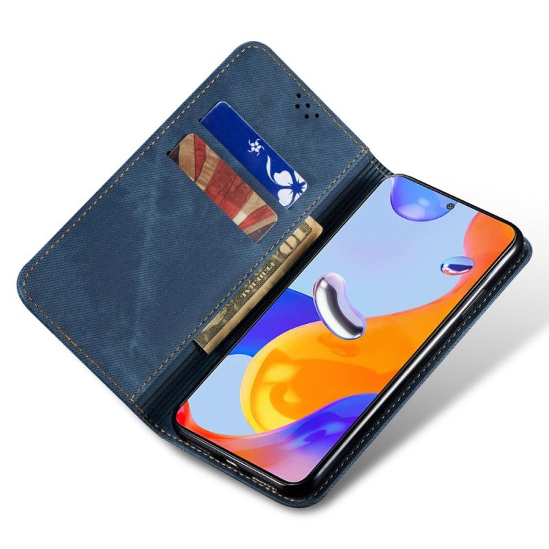 Kožené Puzdro Xiaomi Redmi Note 13 Pro 5g Džínsová Tkanina