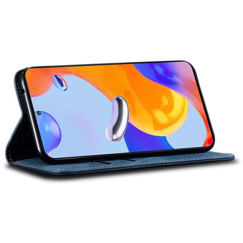 Kožené Puzdro Xiaomi Redmi Note 13 Pro 5g Džínsová Tkanina