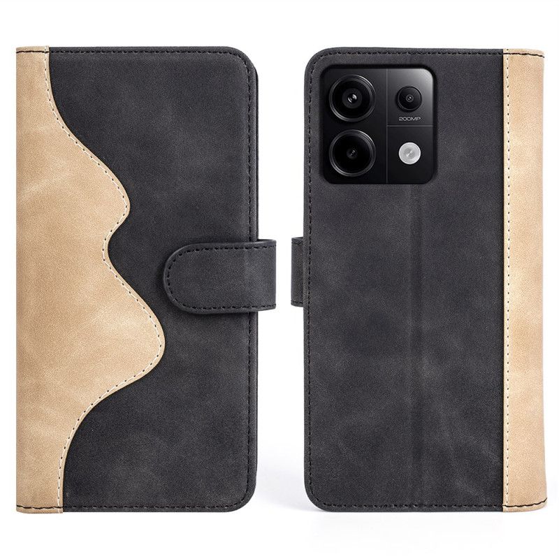 Kožené Puzdro Xiaomi Redmi Note 13 Pro 5g Kryt Na Mobil Dvojfarebný Dizajn