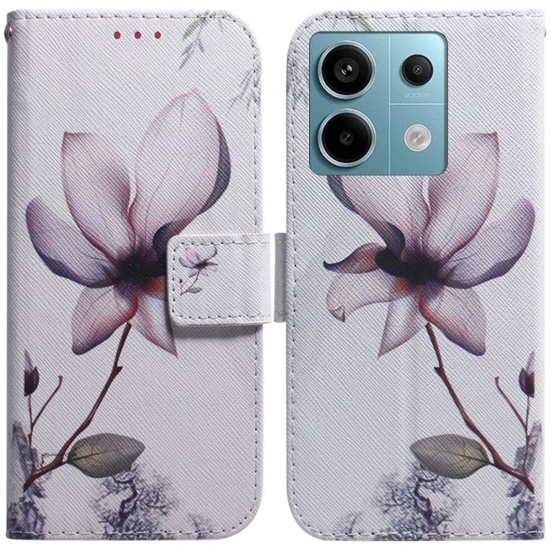 Kožené Puzdro Xiaomi Redmi Note 13 Pro 5g Kryt Na Mobil Ružový Kvet