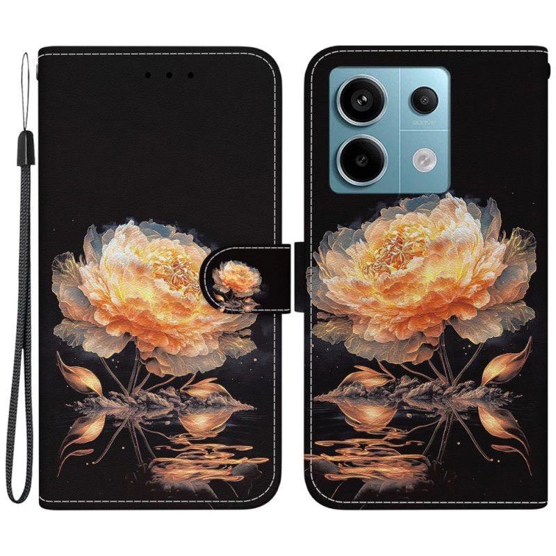 Puzdro Na Xiaomi Redmi Note 13 Pro 5g Zlatá Pivónia S Remienkom
