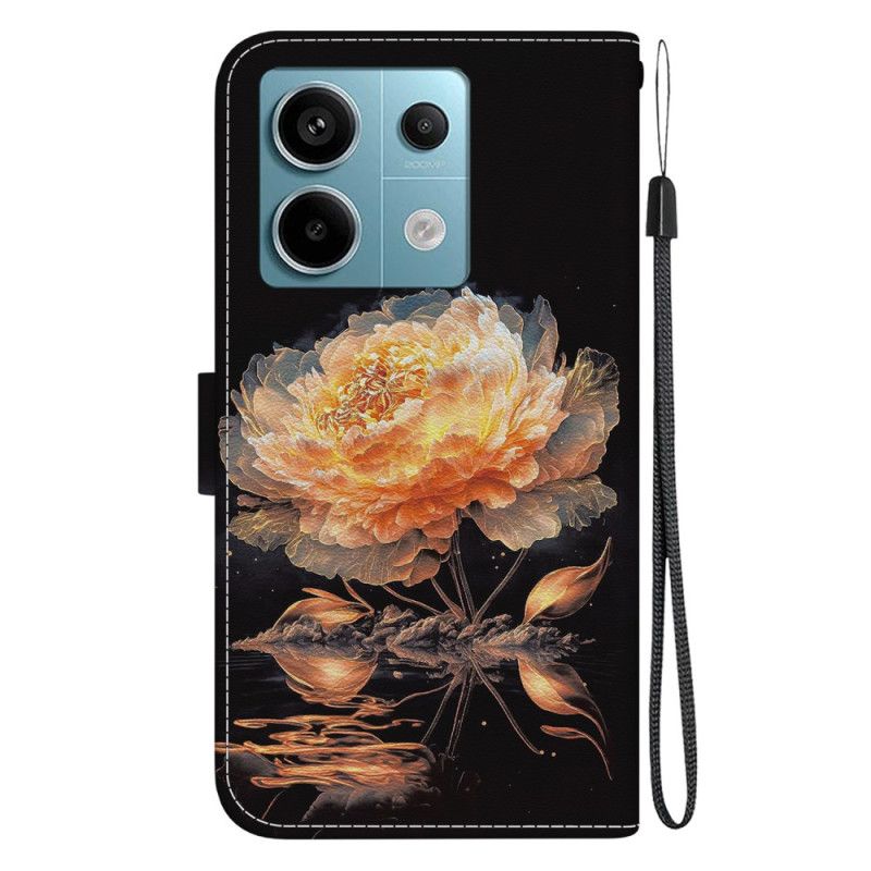 Puzdro Na Xiaomi Redmi Note 13 Pro 5g Zlatá Pivónia S Remienkom