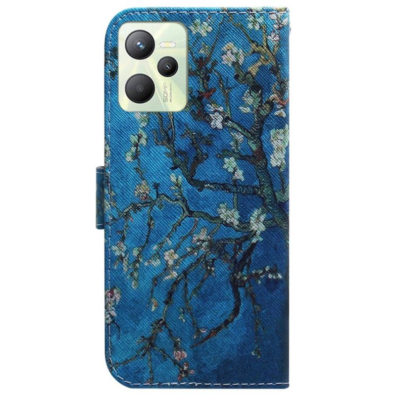 Flipové Puzdro Realme C35 Biely Kvitnúci Strom