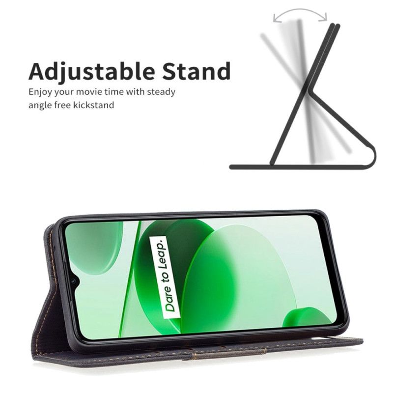 Flipové Puzdro Realme C35 Kožené Puzdro Binfen Color Lines