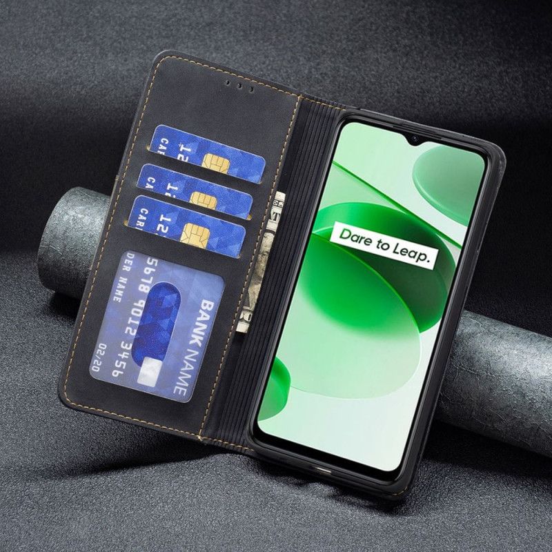 Flipové Puzdro Realme C35 Kožené Puzdro Binfen Color Lines