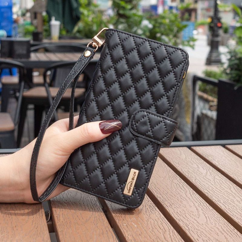 Kožené Puzdro Realme C35 Binfen Color Štýl Prešívaných Popruhov