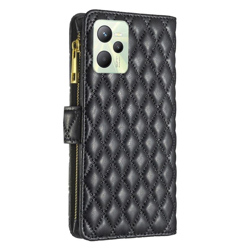Kožené Puzdro Realme C35 Binfen Color Štýl Prešívaných Popruhov