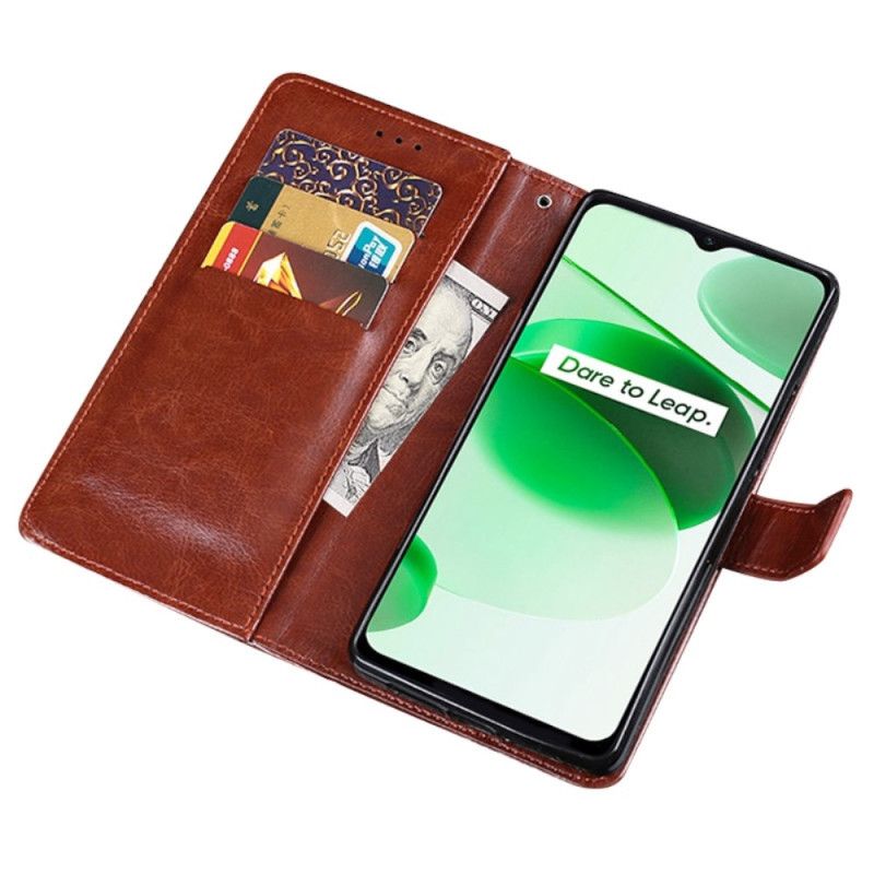 Kožené Puzdro Realme C35 Imitácia Kože Idewei