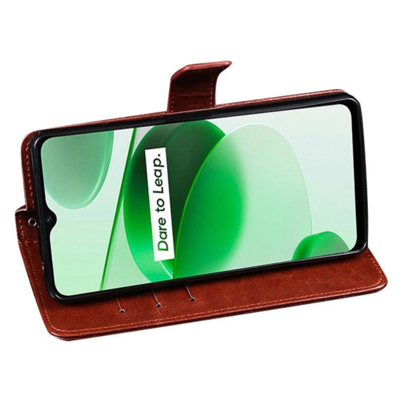 Kožené Puzdro Realme C35 Imitácia Kože Idewei